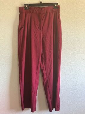 Bar III Wine High-Rise Tapered Dress Pants